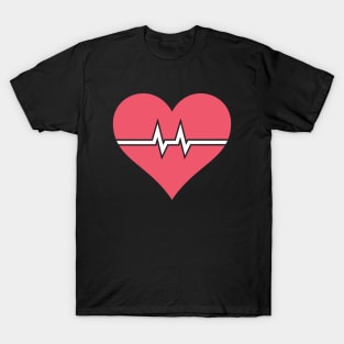 Cute Nurse Heart & Heartbeat T-Shirt